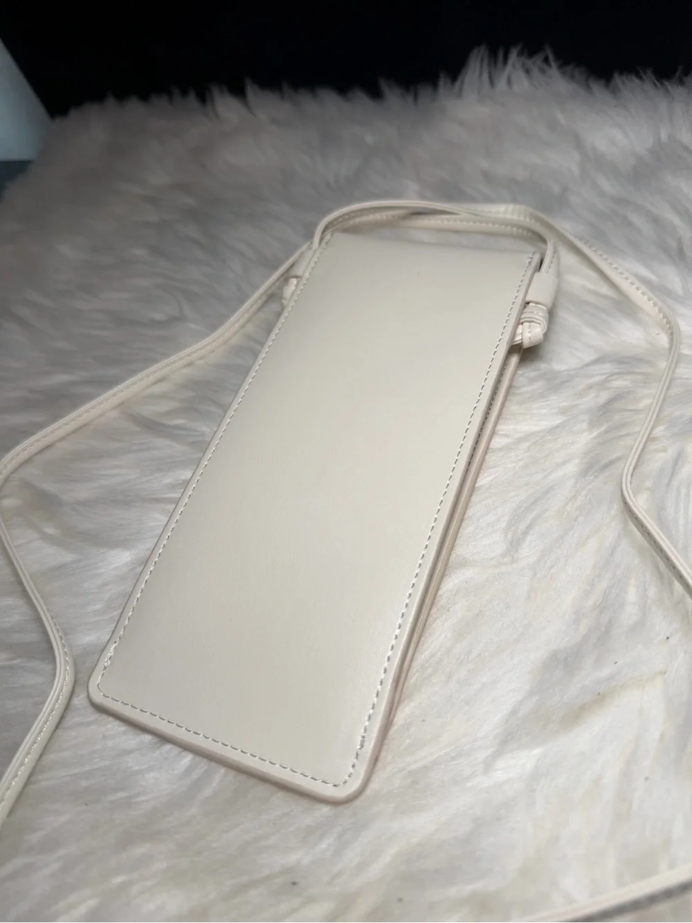 Celine White Leather Crossbody Phone Pouch